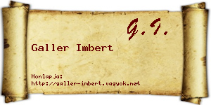 Galler Imbert névjegykártya